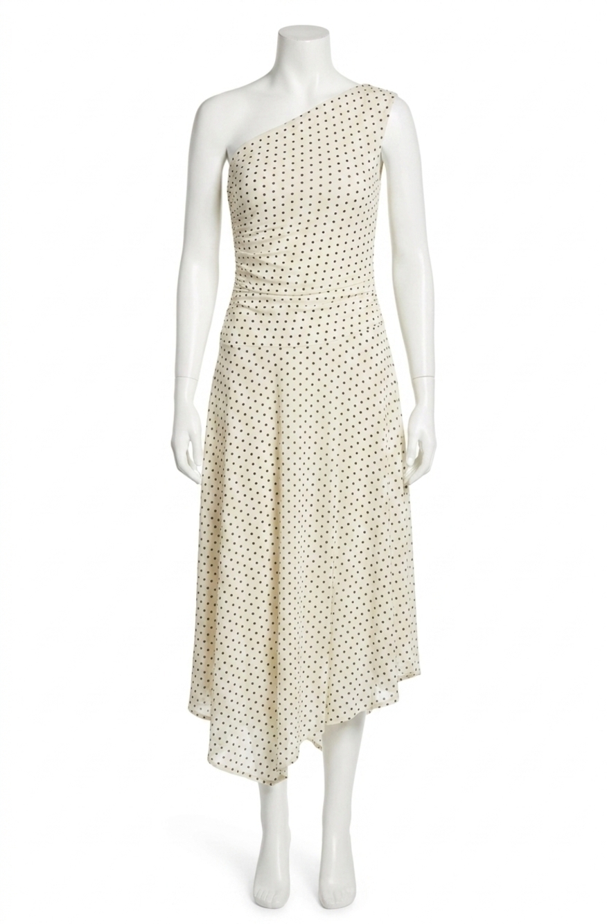 NEW ASTR nola midi dress in white polka